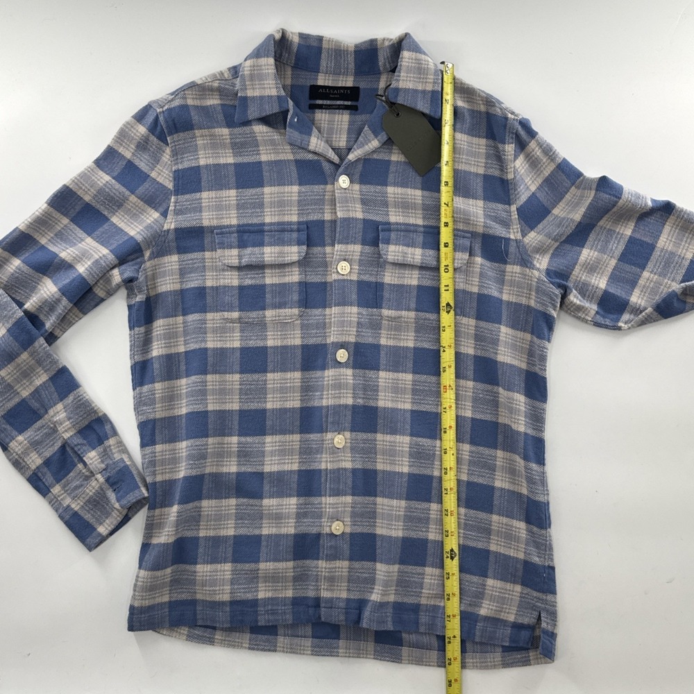 NWT AllSaints Men's Button Up Shirt Love My Way S Designer Brand Plaid 2023 - Picture 9 of 9